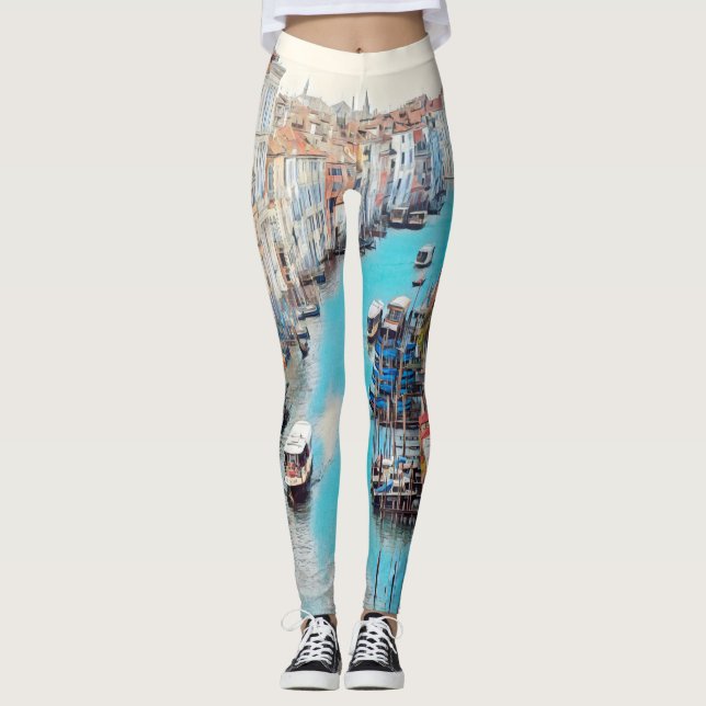 ldp VENICE - View of the Grand Canal from Rialto Leggings (Front)