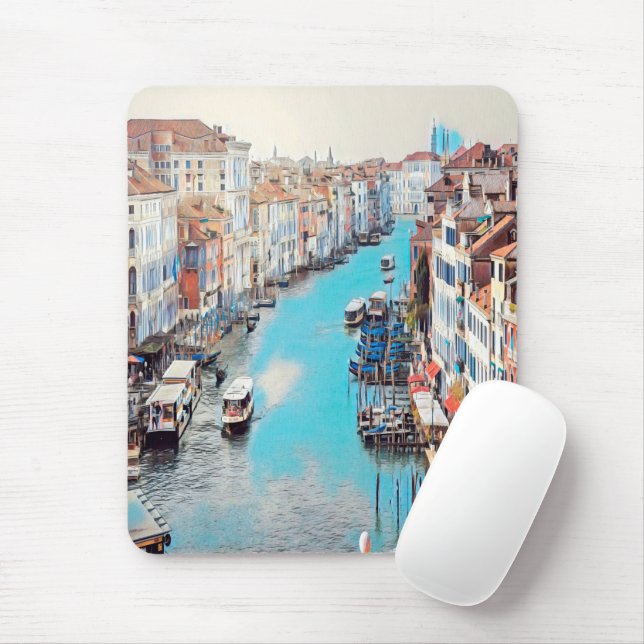 ldp VENICE - View of the Grand Canal from Rialto Mouse Mat (With Mouse)