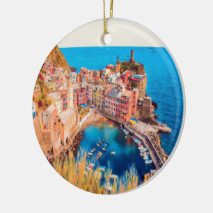 ldp VERNAZZA - Cinque Terre - Ceramic Tree Decoration