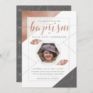 LDS BAPTISM INVITATION   Boho Feather Collection