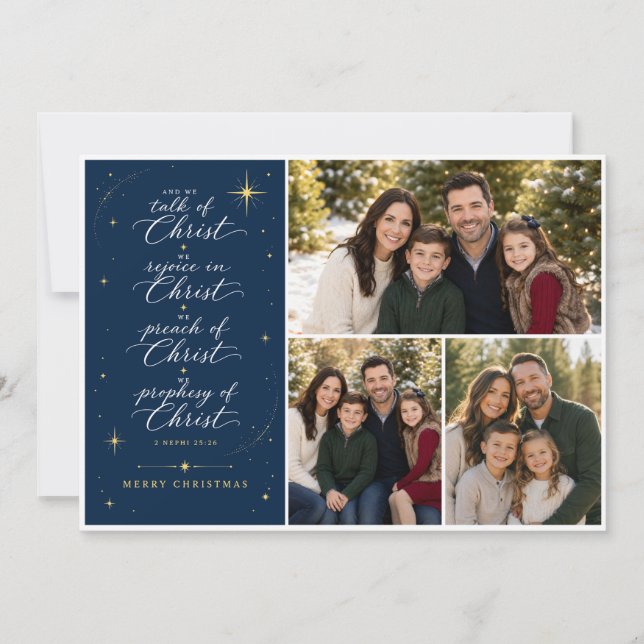 LDS Christmas Book of Mormon Scripture Holiday Card (Front)