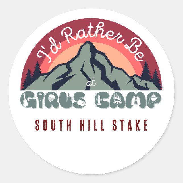 LDS Girls Camp Cute Custom Sticker (Front)