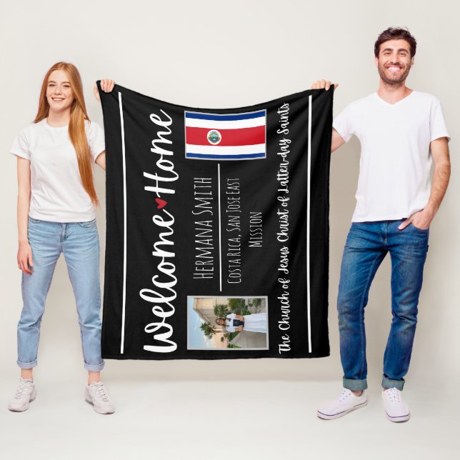 LDS Missionary Homecoming Welcome Home Custom Sign Fleece Blanket (In Situ)