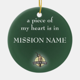 LDS Missionary Ornament. customisable Ceramic Tree Decoration