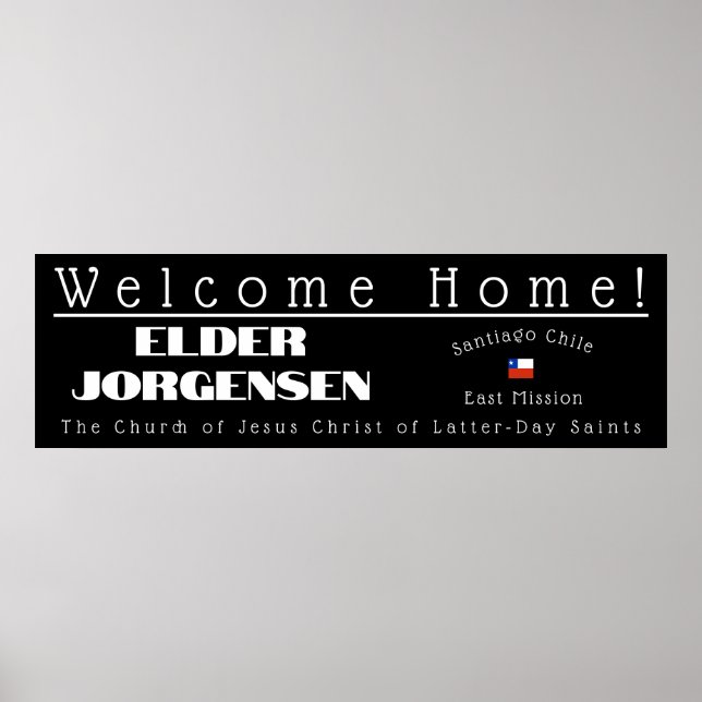 LDS Missionary Welcome Home Custom Poster Sign (Front)