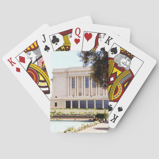 lds mormon mesa arizona temple picture playing cards (Back)