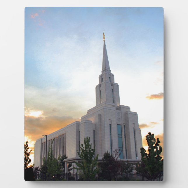 LDS mormon Oquirrh Mountain Utah temple Plaque (Front)