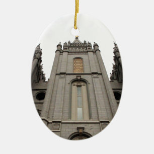 LDS Mormon Salt Lake City Temple photograph Ceramic Tree Decoration