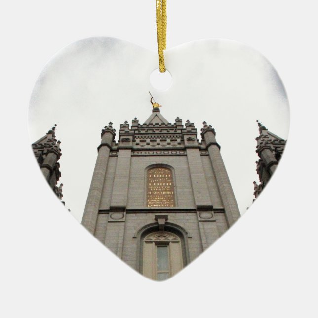 LDS Mormon Salt Lake City Temple photograph Ceramic Tree Decoration (Front)