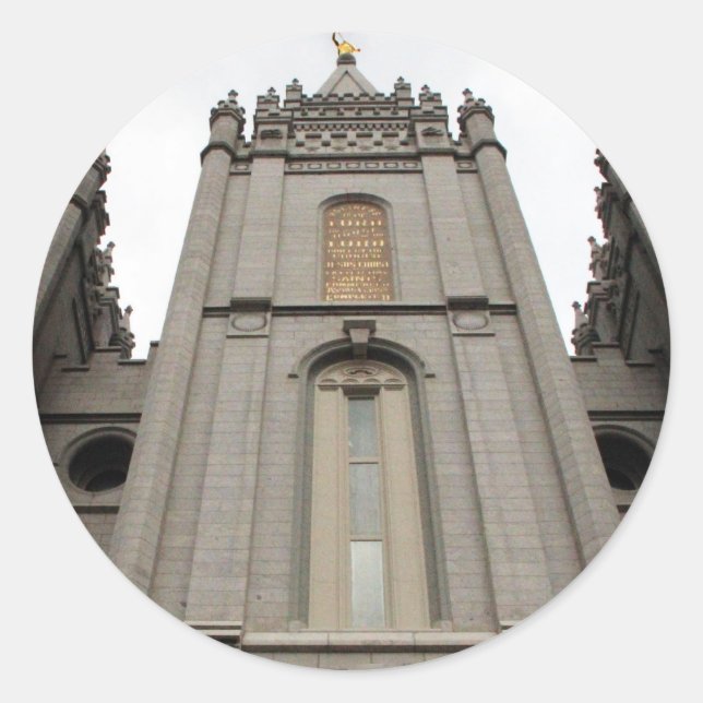 LDS Mormon Salt Lake City Temple photograph Classic Round Sticker (Front)