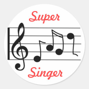 LDS Primary Music Sticker - Super Singer