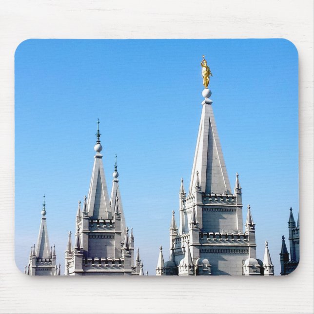 lds salt lake city temple angel moroni mouse mat (Front)