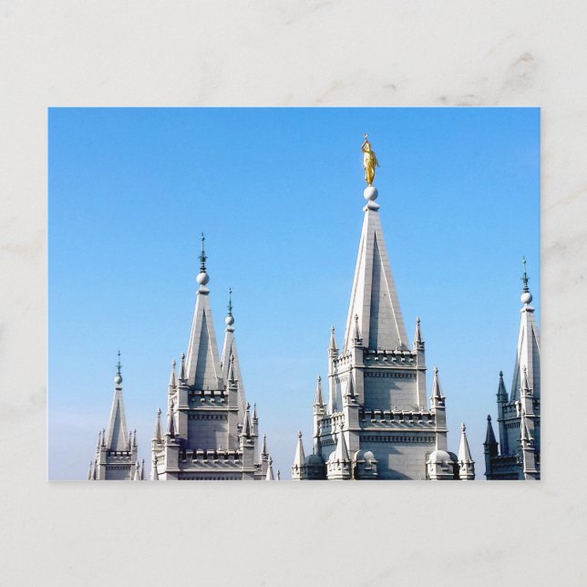 lds salt lake city temple angel moroni postcard (Front)