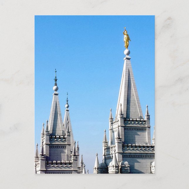lds salt lake city temple angel moroni postcard (Front)
