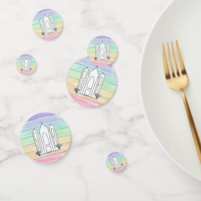 LDS Salt Lake City Temple rainbow sunset mormon  Confetti (Group)