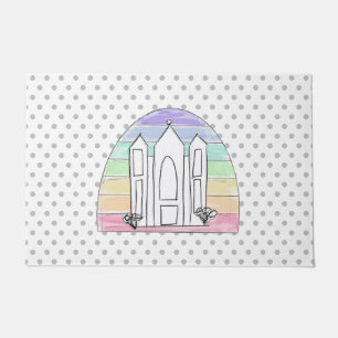 LDS Salt Lake City Temple rainbow sunset mormon  Doormat
