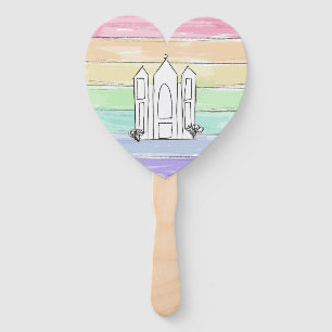 LDS Salt Lake City Temple rainbow sunset mormon Hand Fan