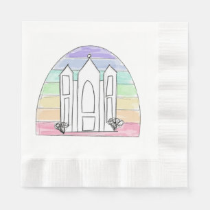 LDS Salt Lake City Temple rainbow sunset mormon Napkin