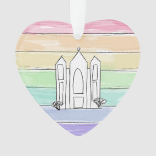 LDS Salt Lake City Temple rainbow sunset mormon  Ornament