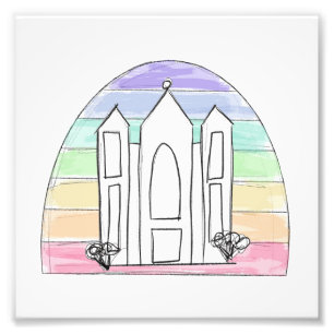LDS Salt Lake City Temple rainbow sunset mormon Photo Print