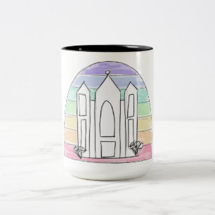 LDS Salt Lake City Temple rainbow sunset mormon   Two-Tone Coffee Mug