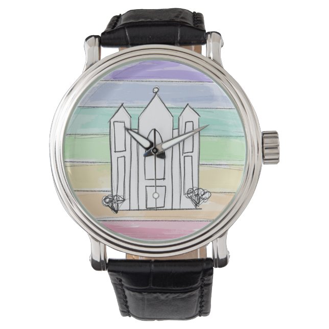 LDS Salt Lake City Temple rainbow sunset mormon  Watch (Front)