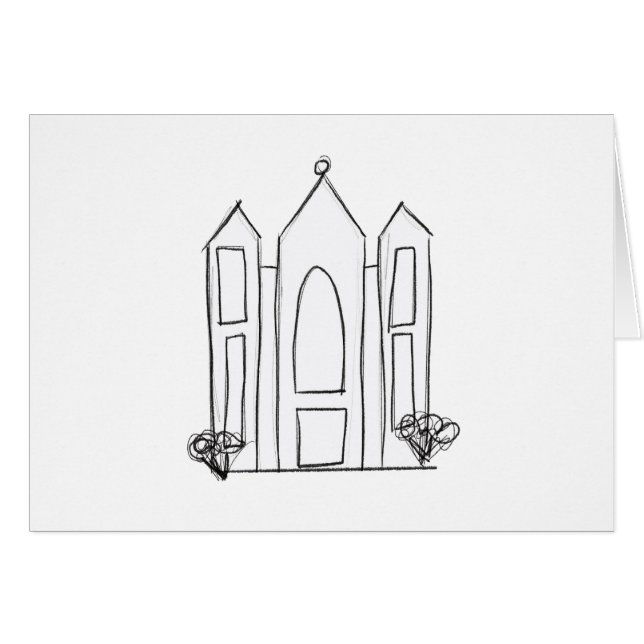 LDS Salt Lake City Temple simple modern mormon  (Front Horizontal)