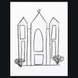LDS Salt Lake City Temple simple modern mormon<br><div class="desc">Simple hand drawn LDS Salt Lake City UT Temple. Perfect for those who love the SLC temple. The hand drawn imperfect lines also make it great for kids!</div>