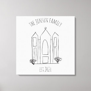 LDS Salt Lake City Temple simple modern mormon  Canvas Print