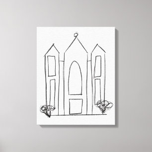 LDS Salt Lake City Temple simple modern mormon  Canvas Print