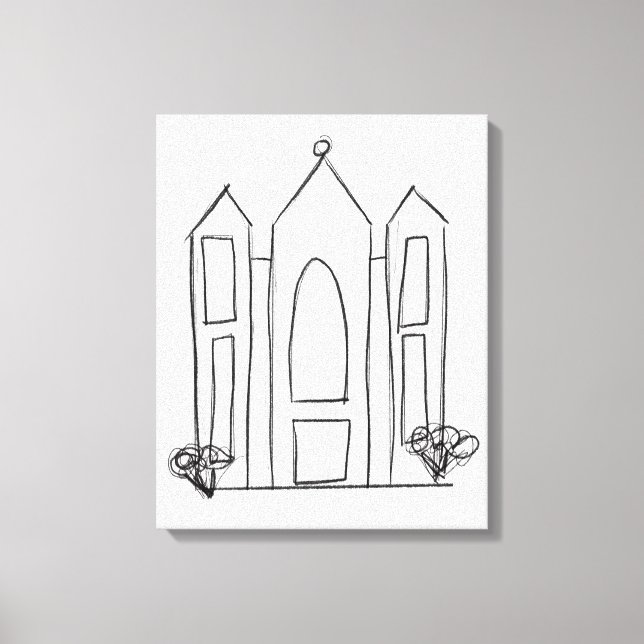 LDS Salt Lake City Temple simple modern mormon  Canvas Print (Front)