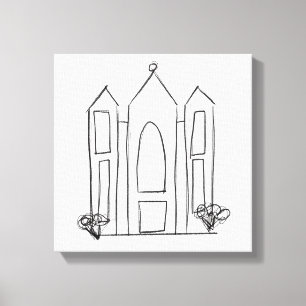 LDS Salt Lake City Temple simple modern mormon  Canvas Print