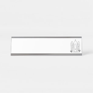 LDS Salt Lake City Temple simple modern mormon  Desk Name Plate