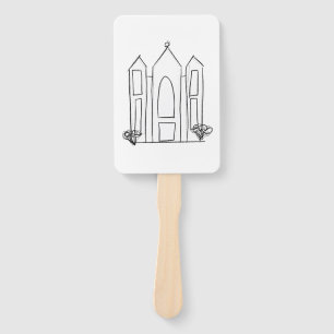 LDS Salt Lake City Temple simple modern mormon   Hand Fan