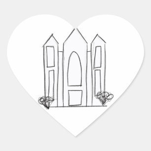 LDS Salt Lake City Temple simple modern mormon   Heart Sticker