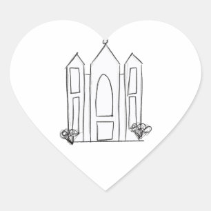 LDS Salt Lake City Temple simple modern mormon   Heart Sticker