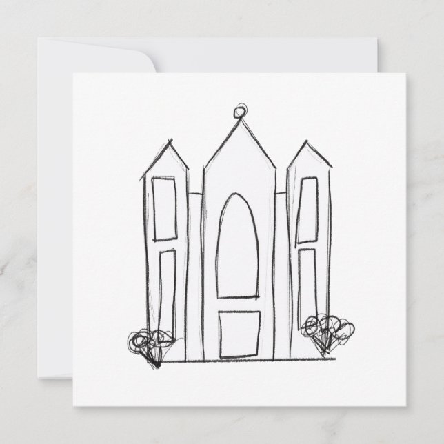LDS Salt Lake City Temple simple modern mormon  Holiday Card (Front)