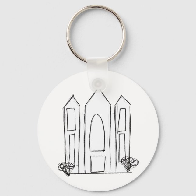 LDS Salt Lake City Temple simple modern mormon  Key Ring (Front)