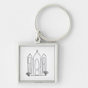 LDS Salt Lake City Temple simple modern mormon Key Ring
