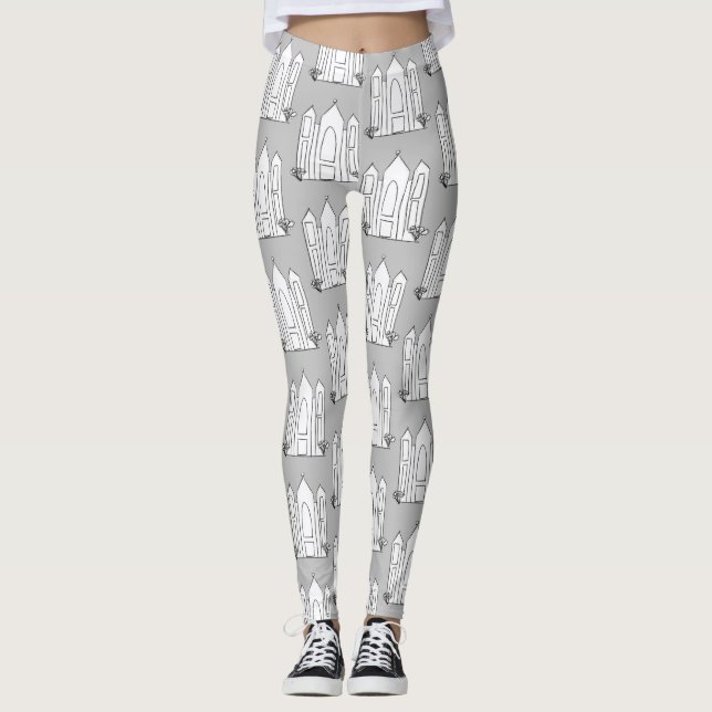 LDS Salt Lake City Temple simple modern mormon  Leggings (Front)