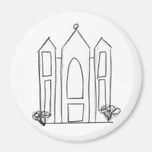 LDS Salt Lake City Temple simple modern mormon Magnet