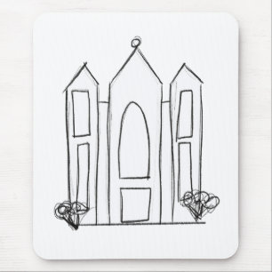 LDS Salt Lake City Temple simple modern mormon  Mouse Mat