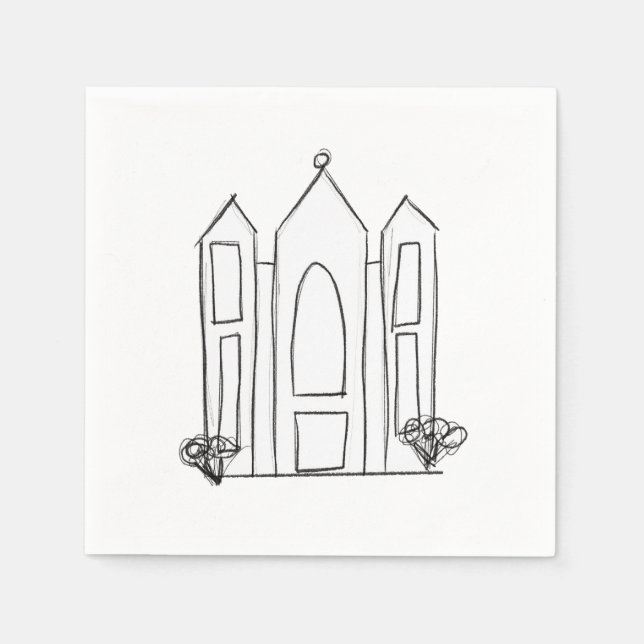 LDS Salt Lake City Temple simple modern mormon Napkin (Front)