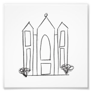 LDS Salt Lake City Temple simple modern mormon  Photo Print