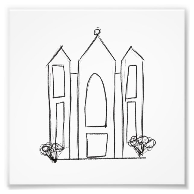 LDS Salt Lake City Temple simple modern mormon  Photo Print (Front)