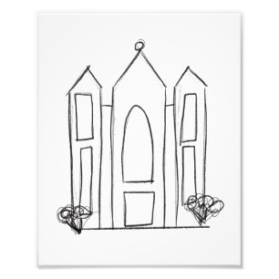 LDS Salt Lake City Temple simple modern mormon Photo Print