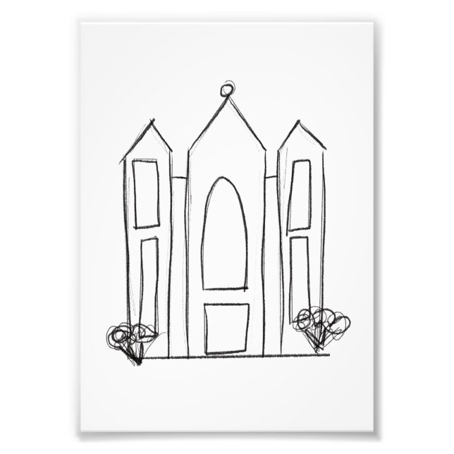 LDS Salt Lake City Temple simple modern mormon  Photo Print (Front)