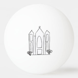 LDS Salt Lake City Temple simple modern mormon Ping Pong Ball