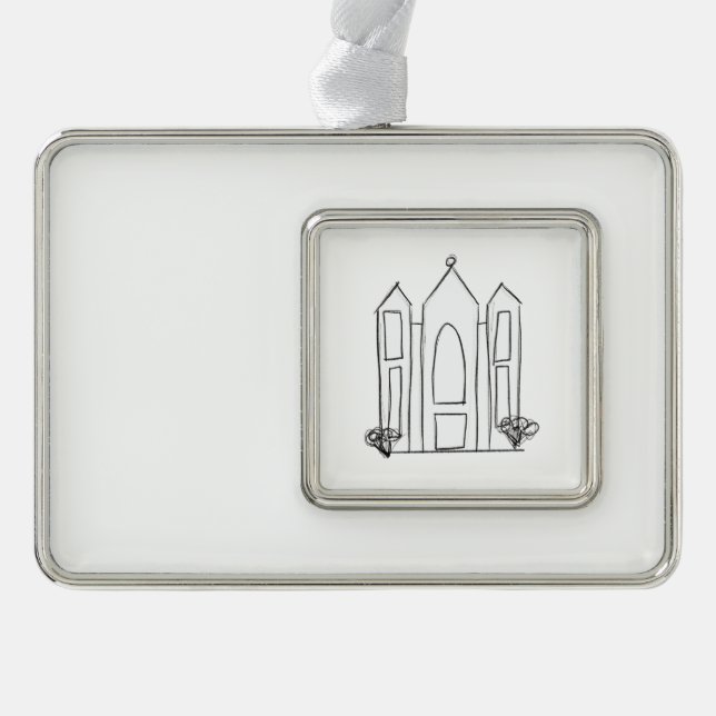 LDS Salt Lake City Temple simple modern mormon  Silver Plated Framed Ornament (Front)