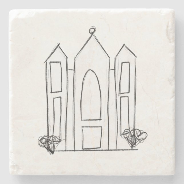 LDS Salt Lake City Temple simple modern mormon  Stone Coaster (Front)